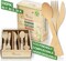 100% Bamboo Heavy-Duty Disposable Cutlery Set (100-Pack) – Includes 40 Forks, 40 Spoons, and 20 Knives. Eco-Friendly, Compostable, and Biodegradable Utensils. A Premium Sustainable Alternative to Plastic and Wooden Flatware.